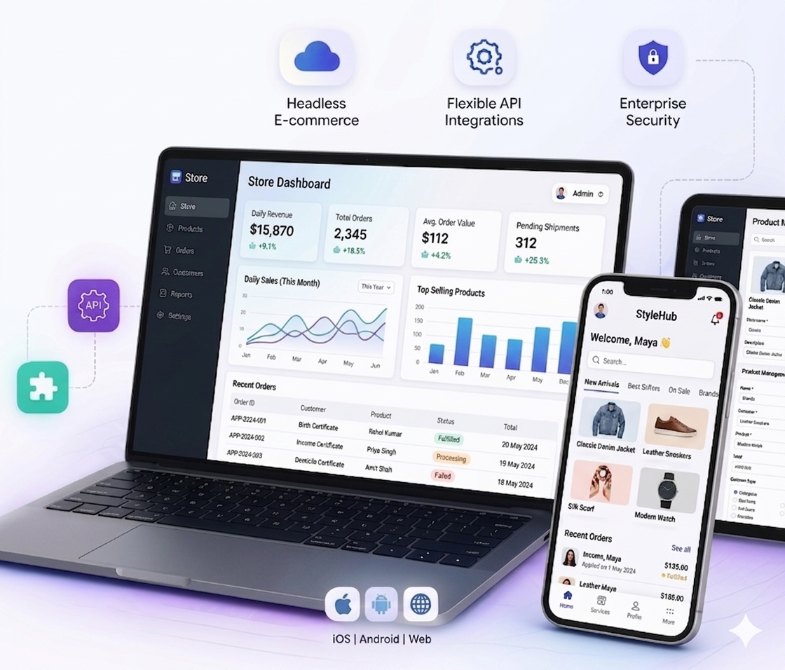 Store Dashboard on laptop and mobile